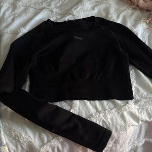 Gymshark Jet Black Long Sleeve Crop Top